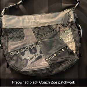 Coach Black Shoulder Bag with Patchwork Design